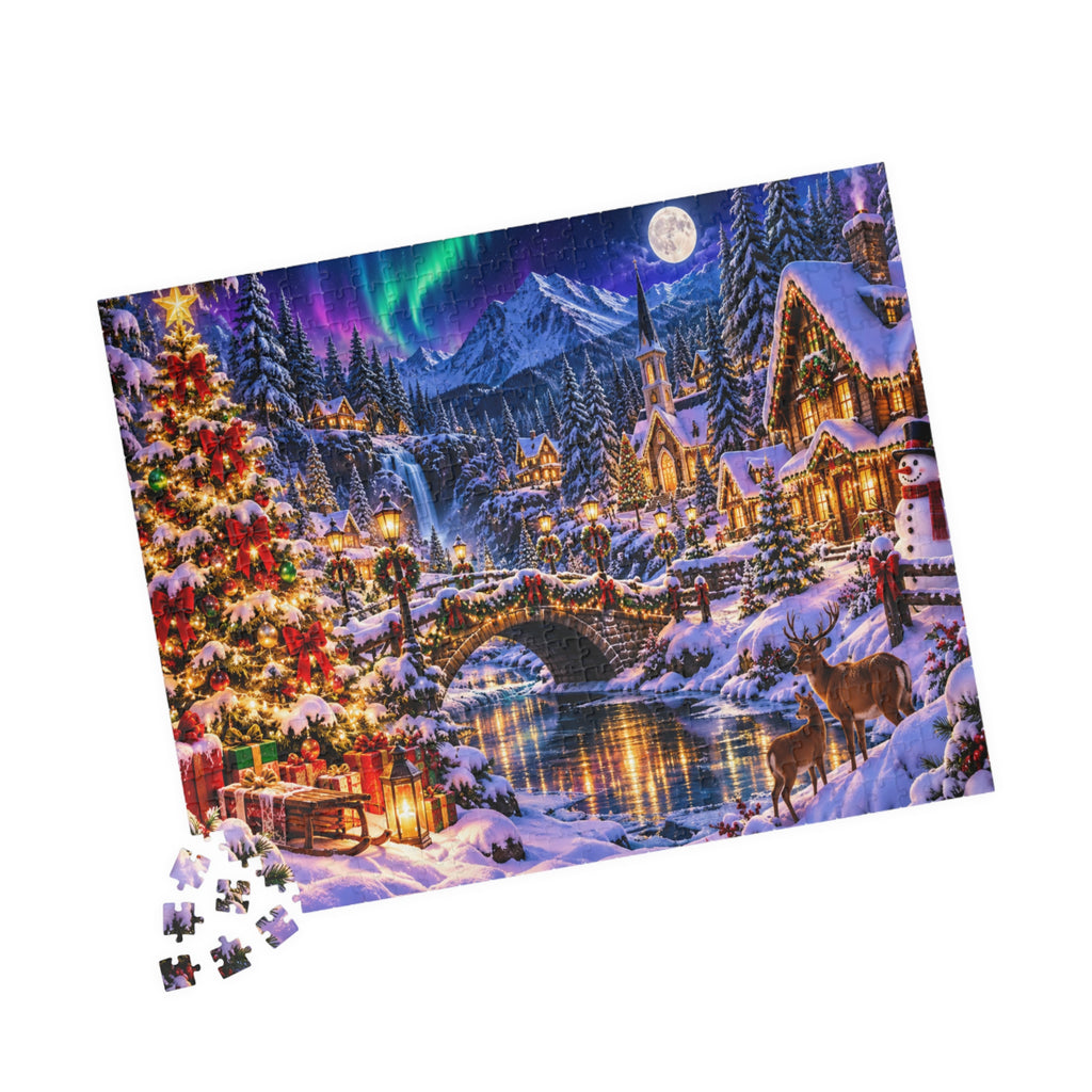 Christmas Village Winter Puzzle — Holiday Jigsaw (110/252/520/1014 pcs)