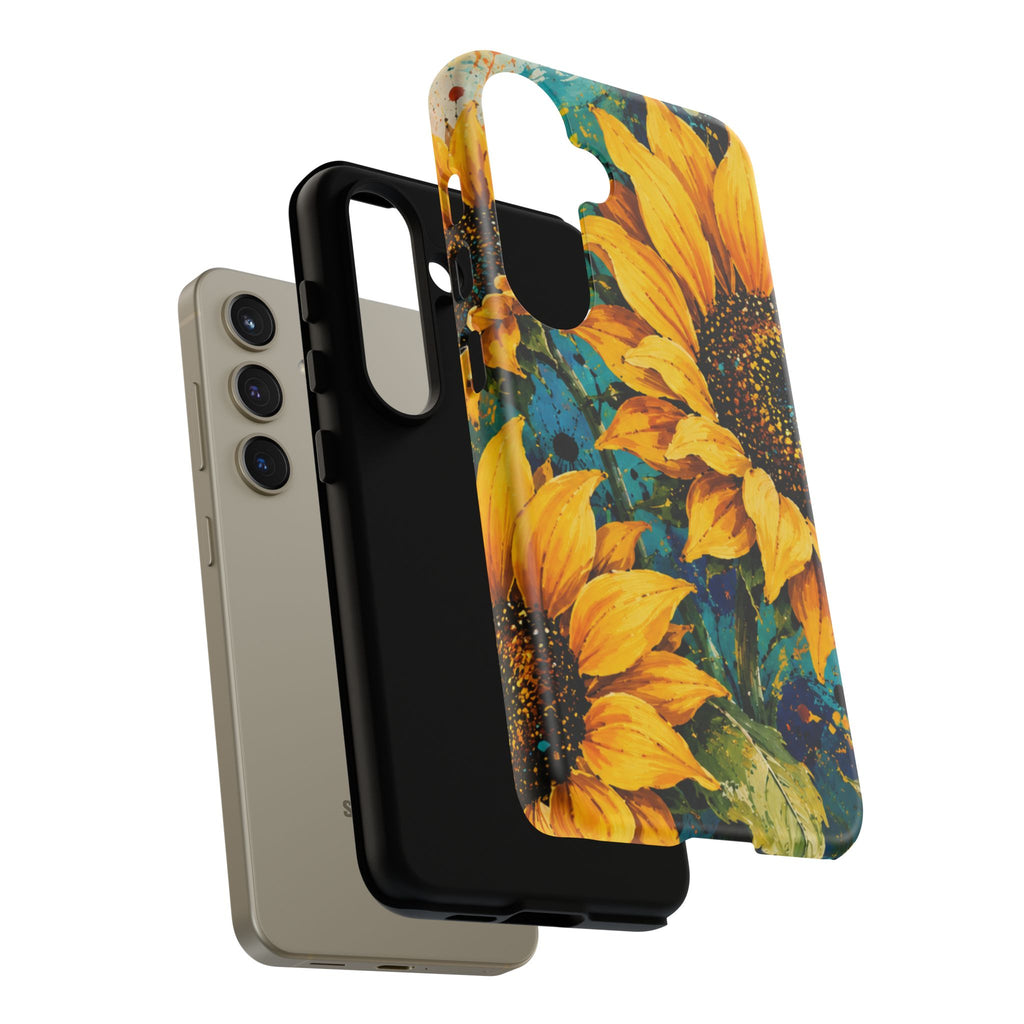 Sunflower Art Phone Case — Vibrant Yellow Floral Tough Case