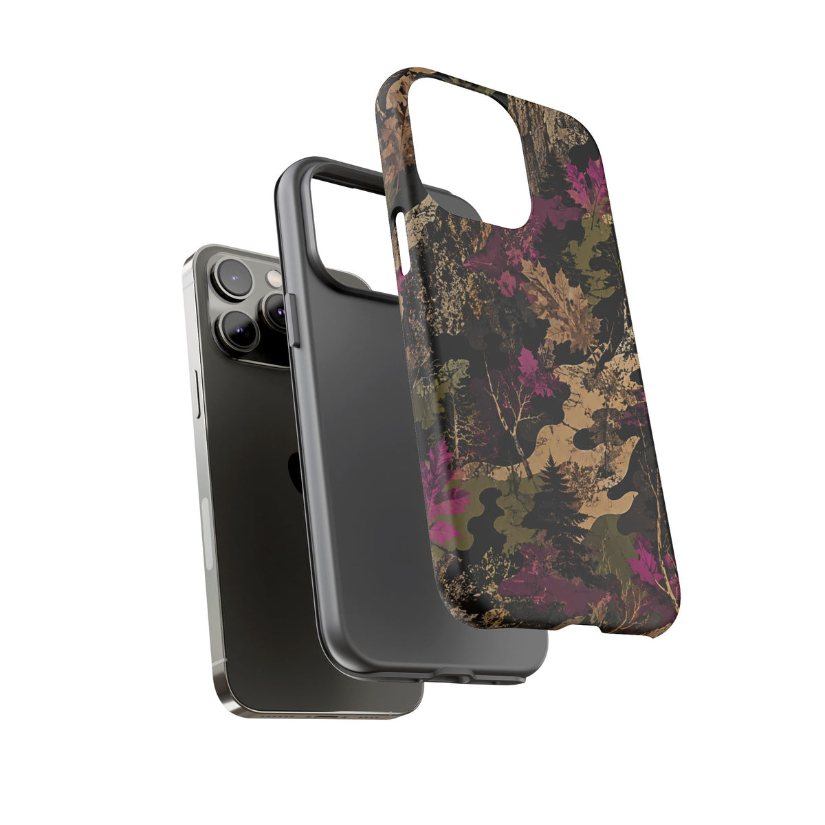 Camo Floral Tough Phone Case — Rugged Nature-Inspired Protection