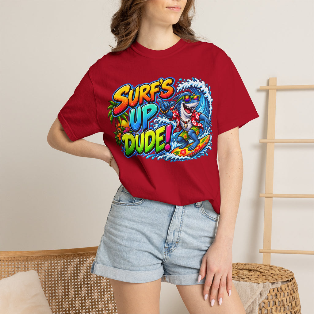 Surf's Up Dude! Surf Shark Graphic T-Shirt