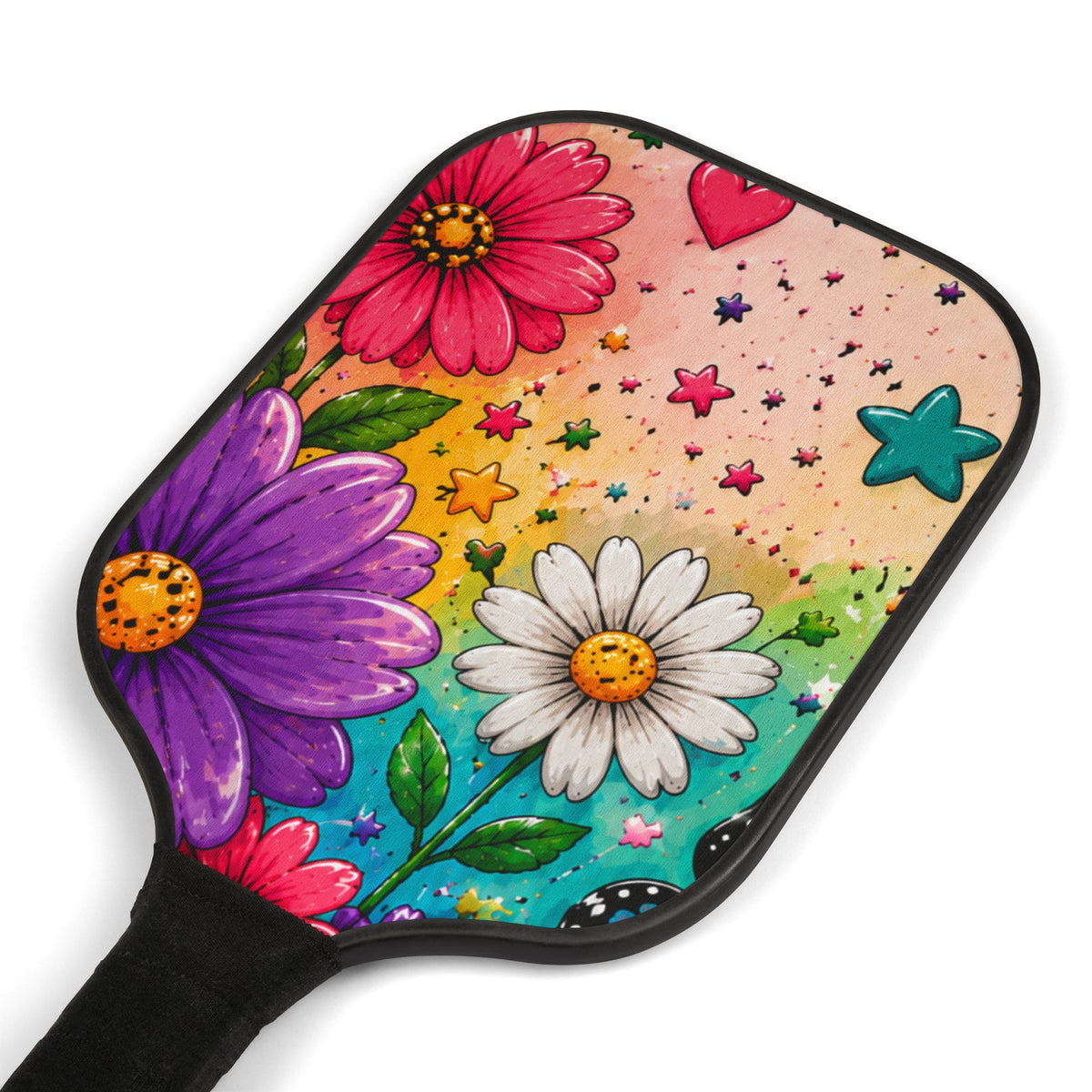 Pickleball Paddle Set — Colorful Floral Design Pickleball Kit with Balls