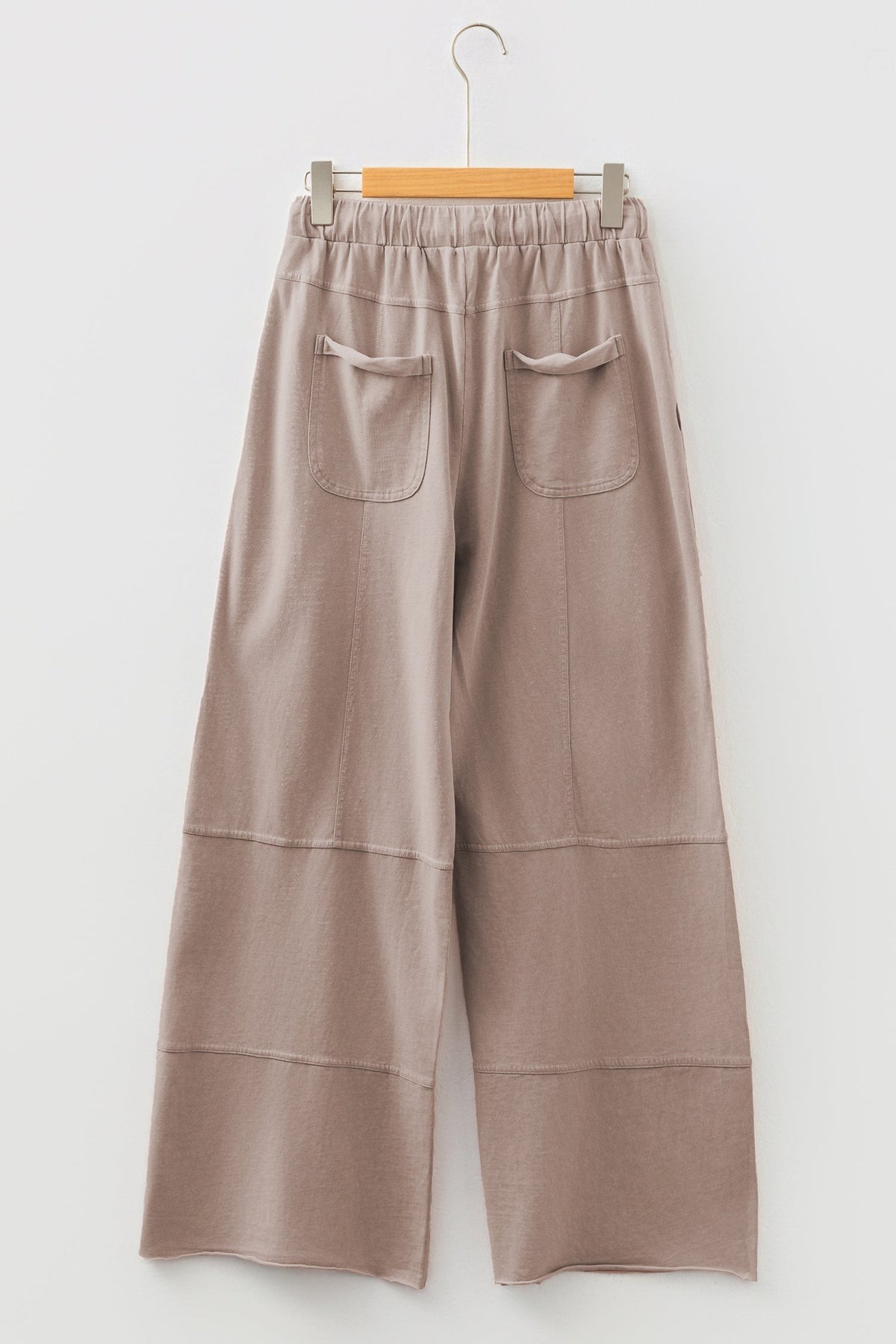 Mineral Wash Reverse Seam Drawstring Elastic Waist Pants