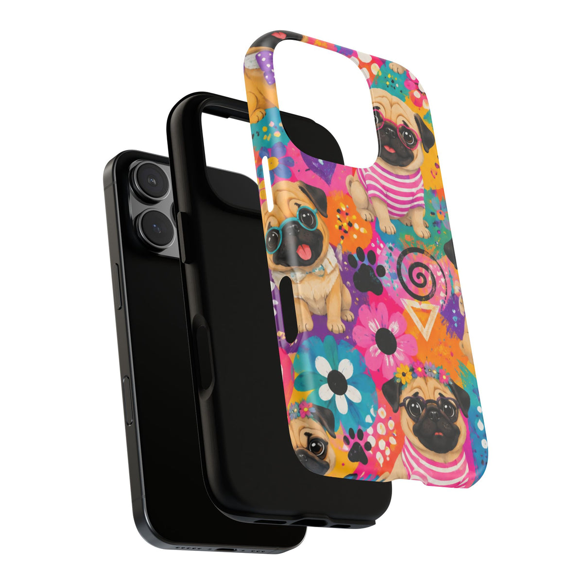 Pug Pop Art Phone Case — Colorful Pug Pattern Tough Case