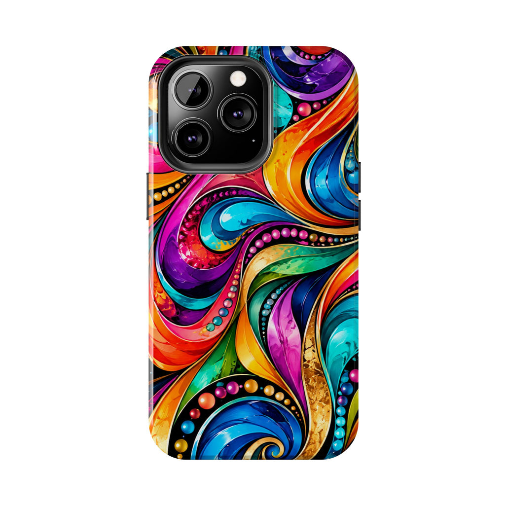 Colorful Swirl Tough Phone Case — Vibrant Abstract Protective Cover