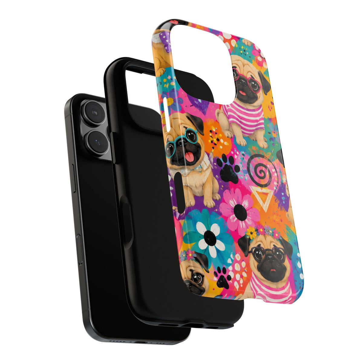 Pug Pop Art Phone Case — Colorful Pug Pattern Tough Case