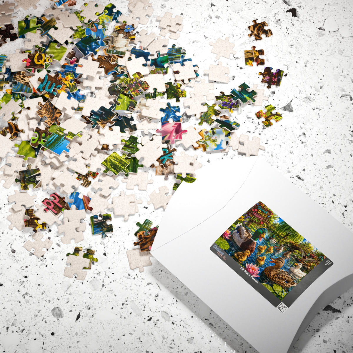 Duck Family Jigsaw Puzzle – "Quack Quack Happy Life" Scenic Pond Puzzle (110–1014 pcs)