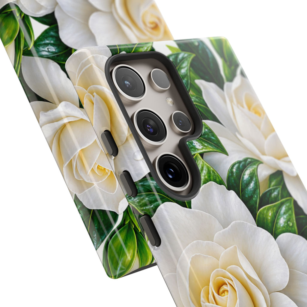 Floral Camellia Tough Case — White Gardenia Phone Cover
