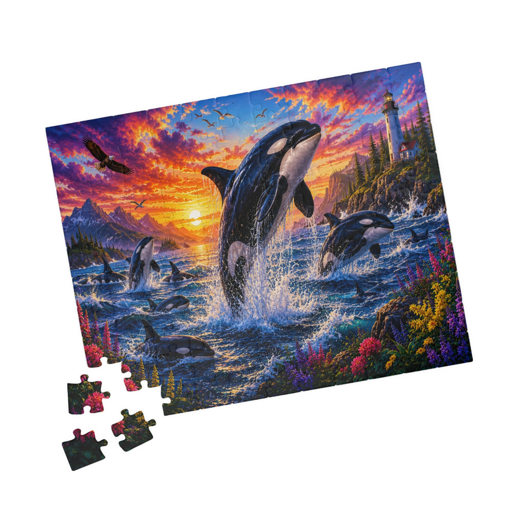 Orca Sunset Splash Puzzle | 252-1014 Piece Jigsaw