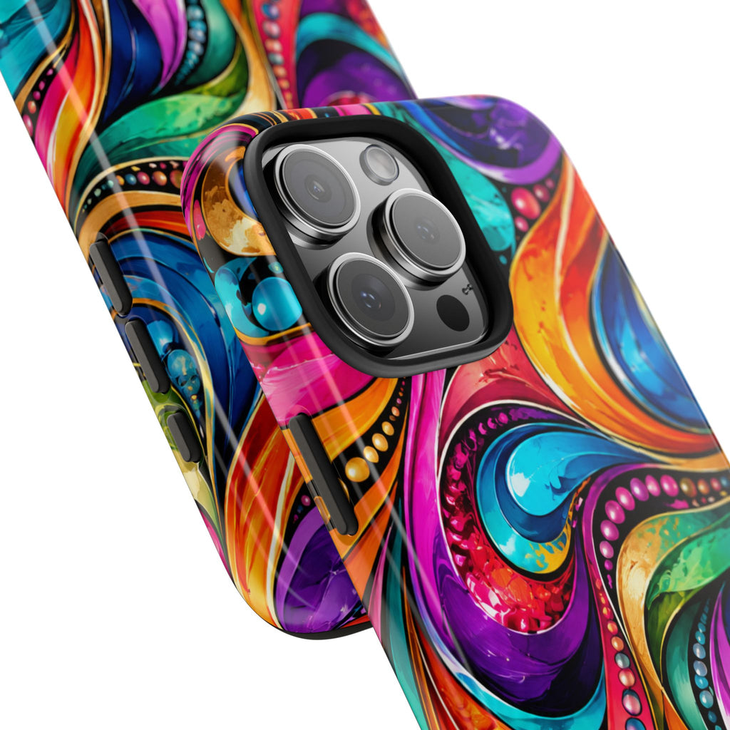 Colorful Swirl Tough Phone Case — Vibrant Abstract Protective Cover