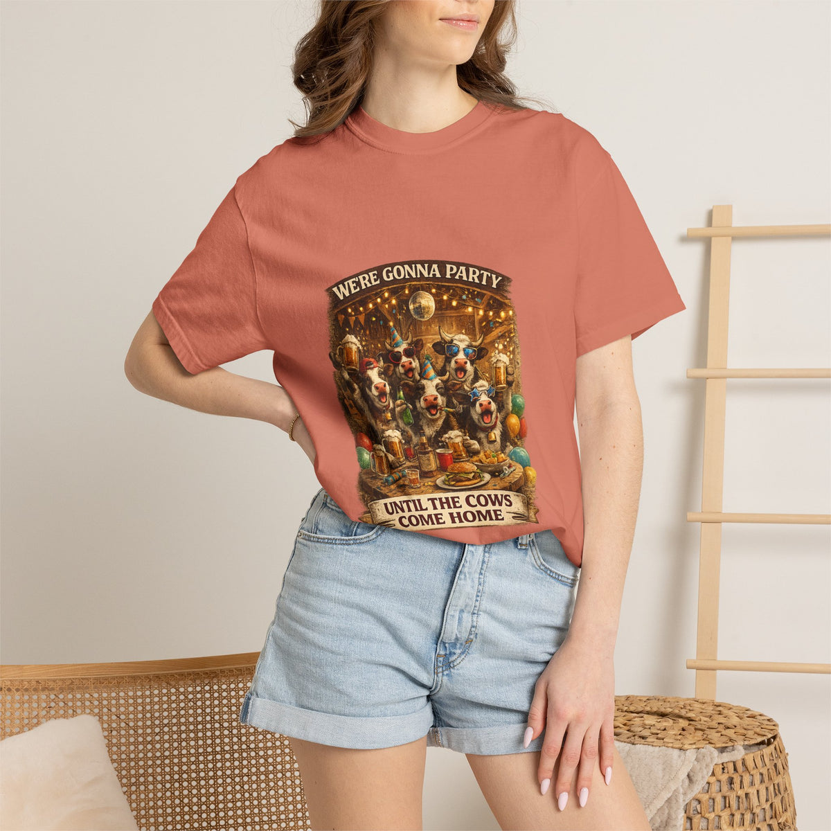 We're Gonna Party Until the Cows Come Home T-shirt | Funny Cow Party Shirt