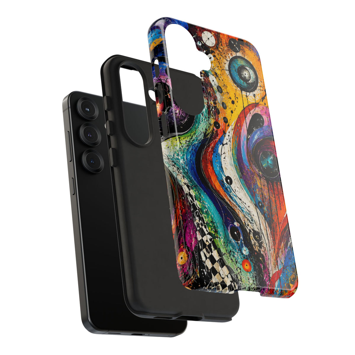 Abstract Cosmic Swirl Phone Case — Colorful Artistic iPhone Tough Case