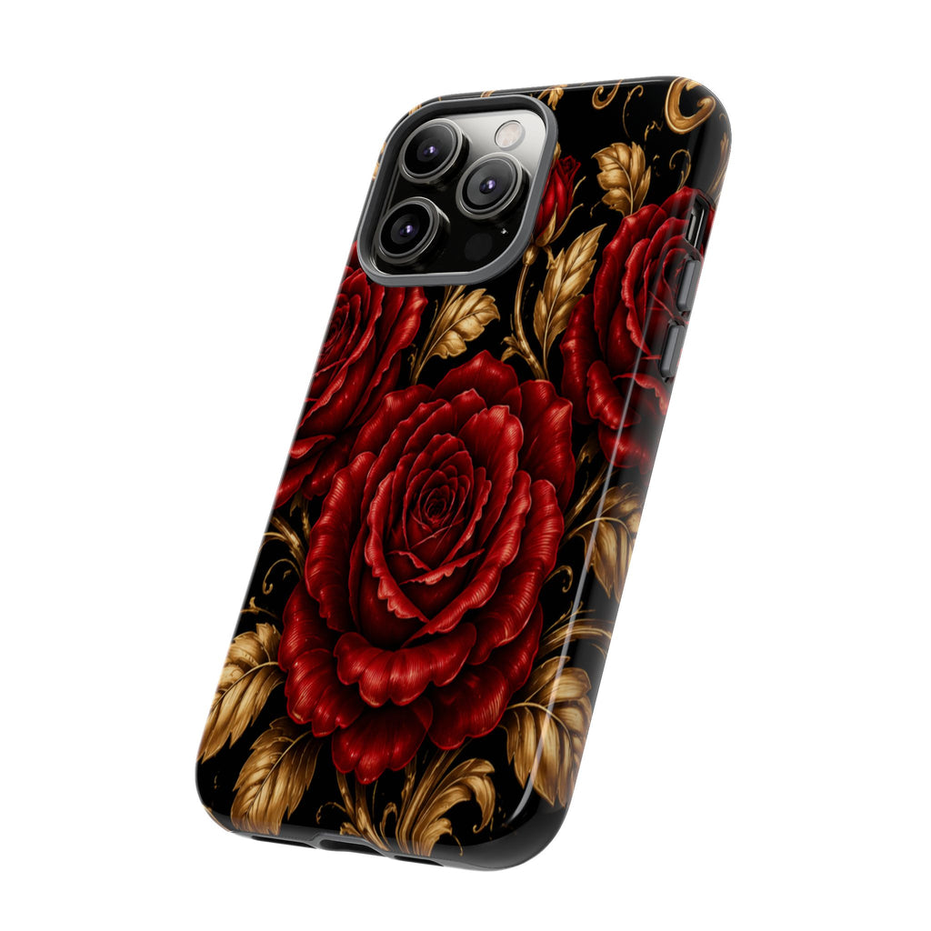 Tough Cases — Vintage Red Rose Floral Phone Case