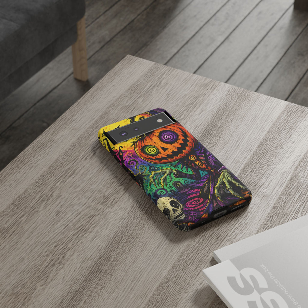 Halloween Pumpkin Skull Phone Case — Psychedelic Jack-o'-Lantern Tough Case