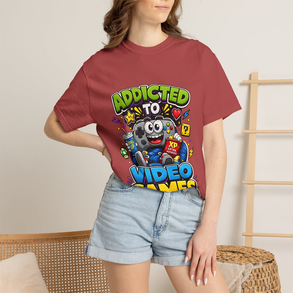 Addicted to Video Games T-Shirt | Gamer Controller Graphic Tee