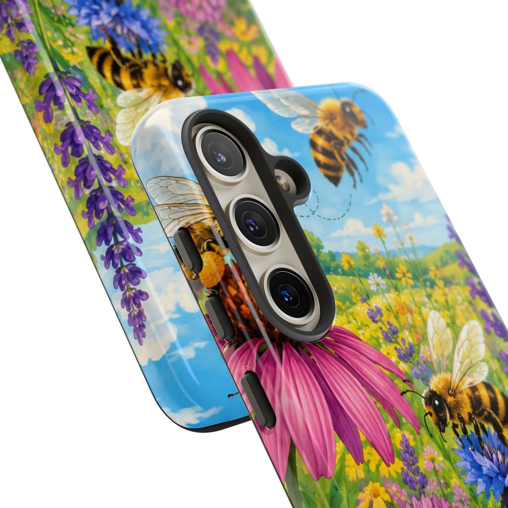 Bee Meadow Phone Case — Floral Honeybee Protective Cover