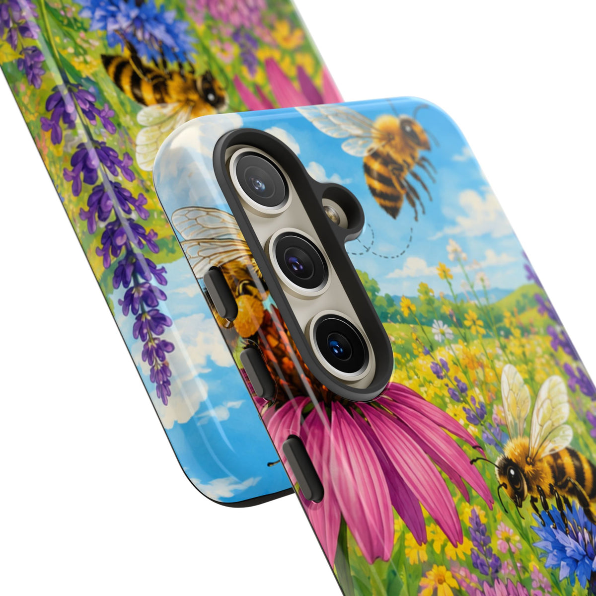 Bee Meadow Phone Case — Floral Honeybee Protective Cover