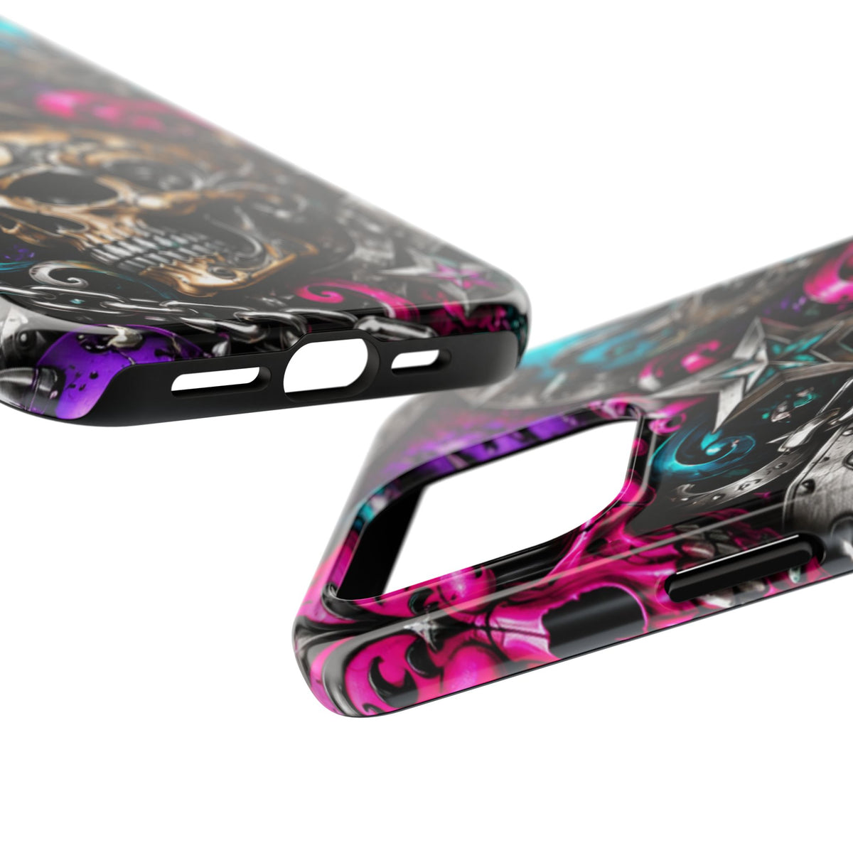Skull & Stars Tough Phone Case | Colorful Gothic Skull Phone Case