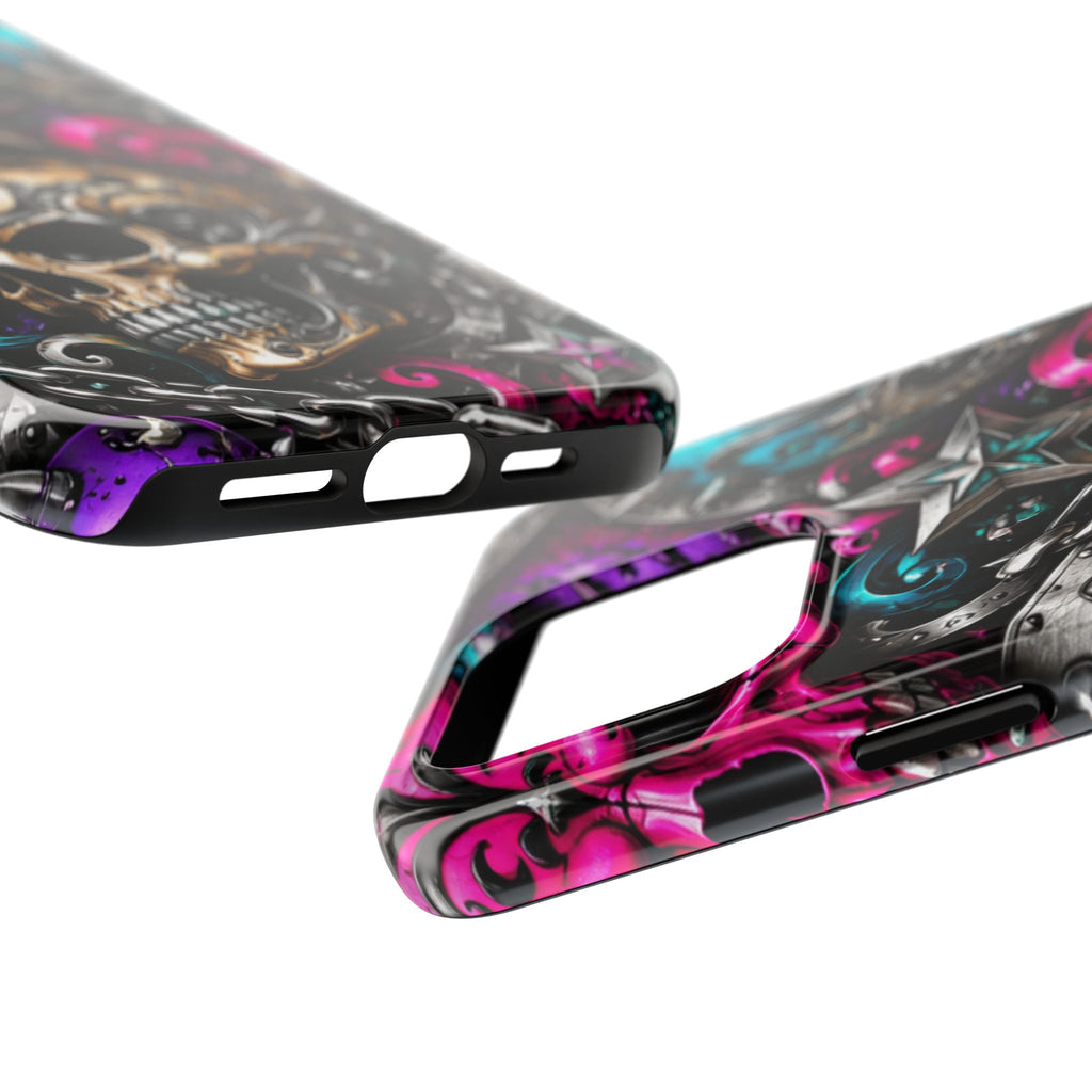 Skull & Stars Tough Phone Case | Colorful Gothic Skull Phone Case