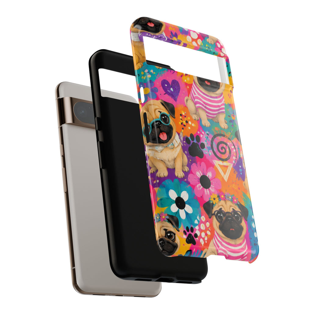 Pug Pop Art Phone Case — Colorful Pug Pattern Tough Case