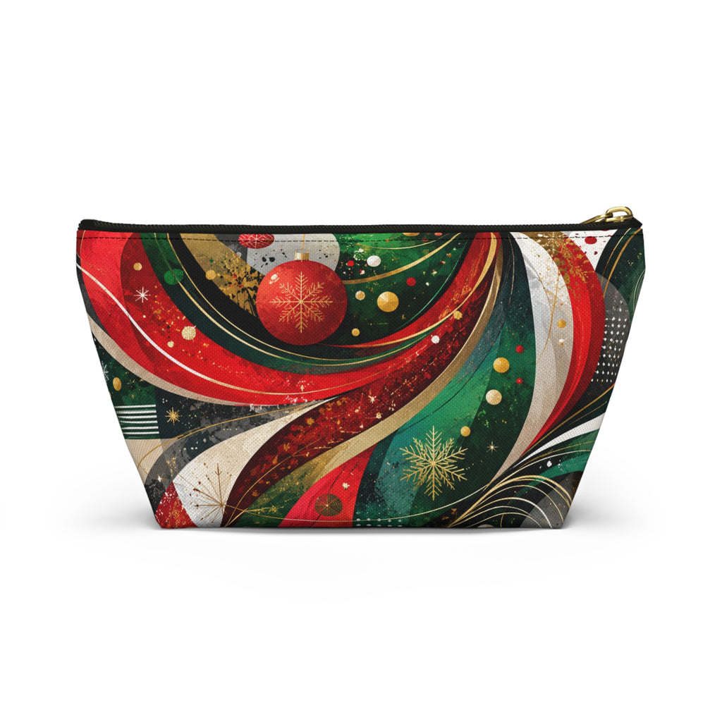 Holiday Swirl Accessory Pouch — Festive Christmas Makeup Bag