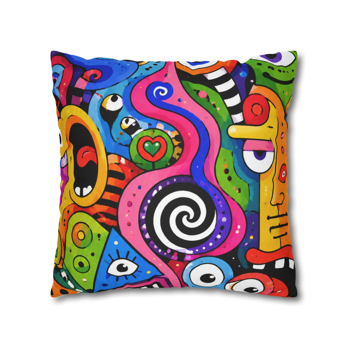 Colorful Abstract Doodle Pillowcase | Spun Polyester Square Pillowcase