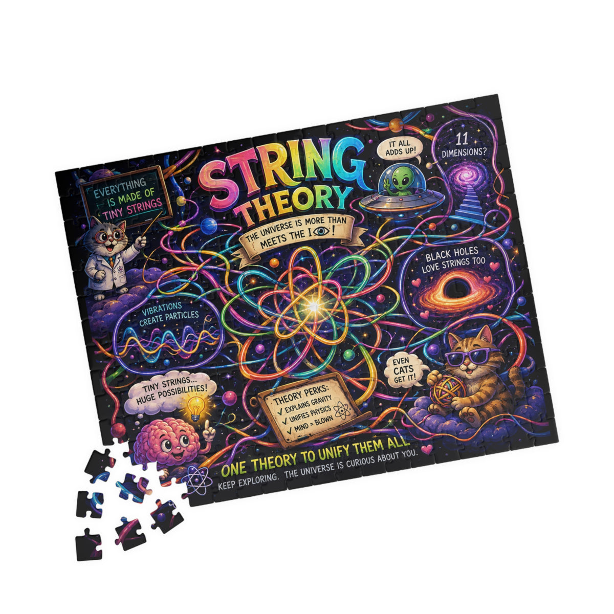 String Theory Illustrated Puzzle 520 Piece | Science Art Jigsaw