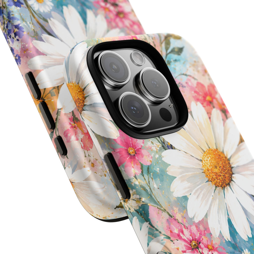 Floral Daisy Phone Case — Watercolor Daisies Protective Tough Case