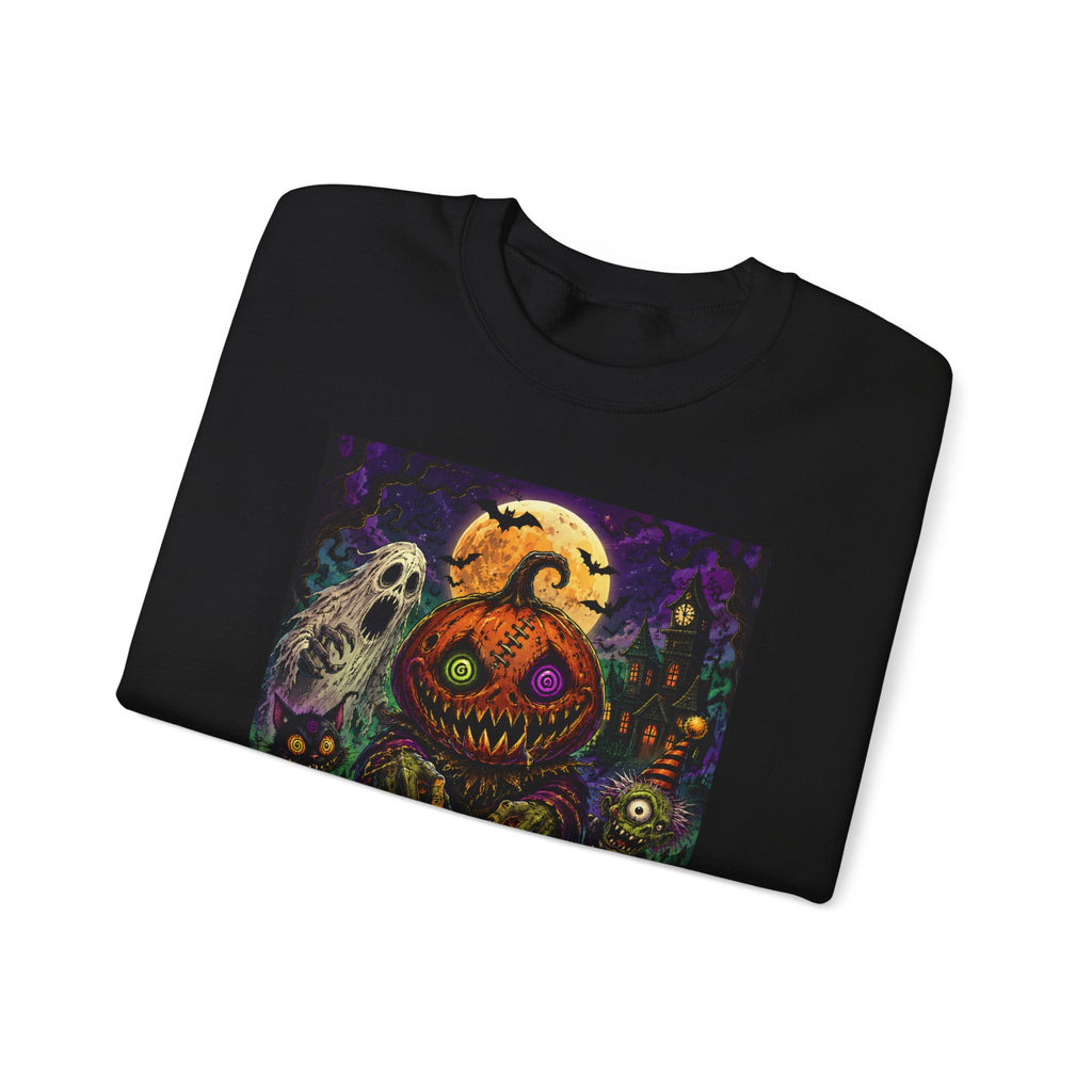 Halloween Pumpkin Crewneck Sweatshirt — Spooky Jack-o'-Lantern Art