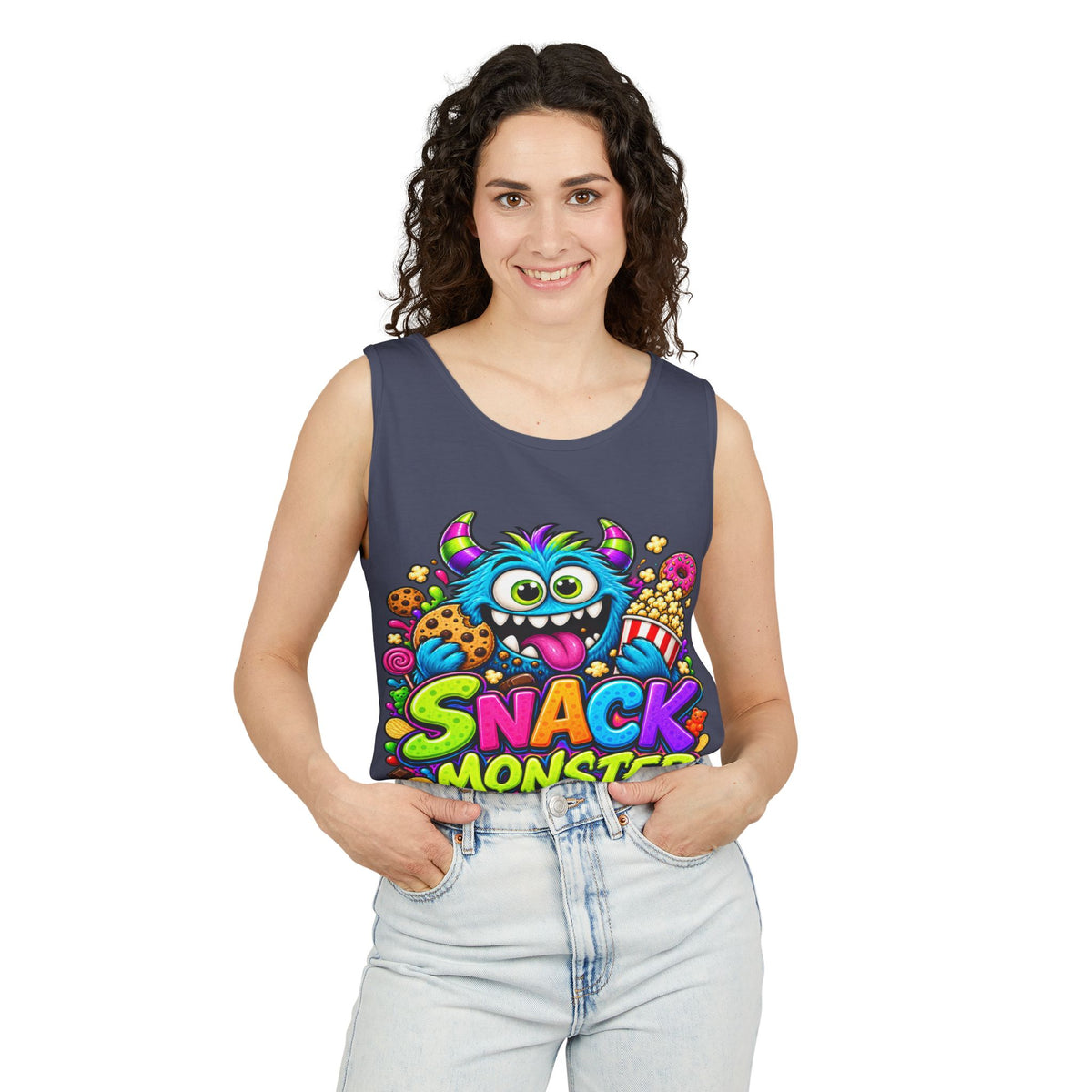 Snack Monster Tank Top | Cute Colorful Monster Snacks Graphic
