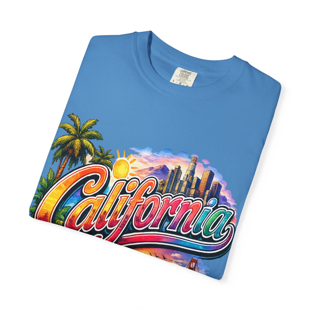 California Sunset Scenic T-shirt | Golden Gate Palm Beach Hibiscus