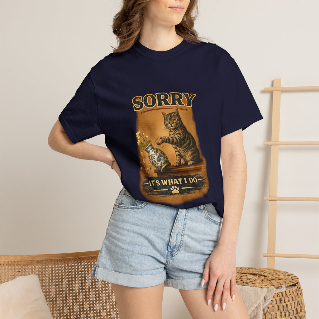 Sorry, It’s What I Do cat T-Shirt | Cat playing with yarn design