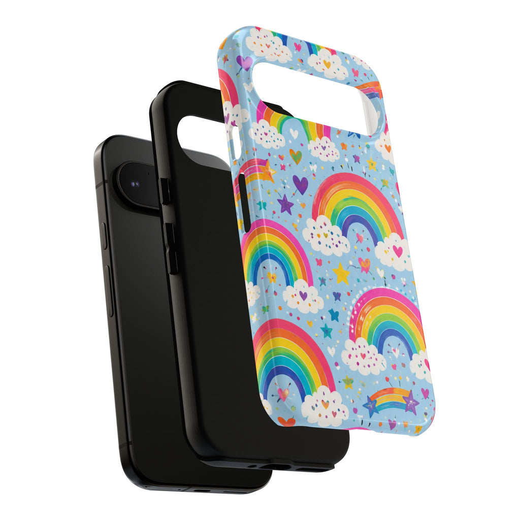 Rainbow Clouds Phone Case — Cute Pastel Rainbow Pattern Tough Case