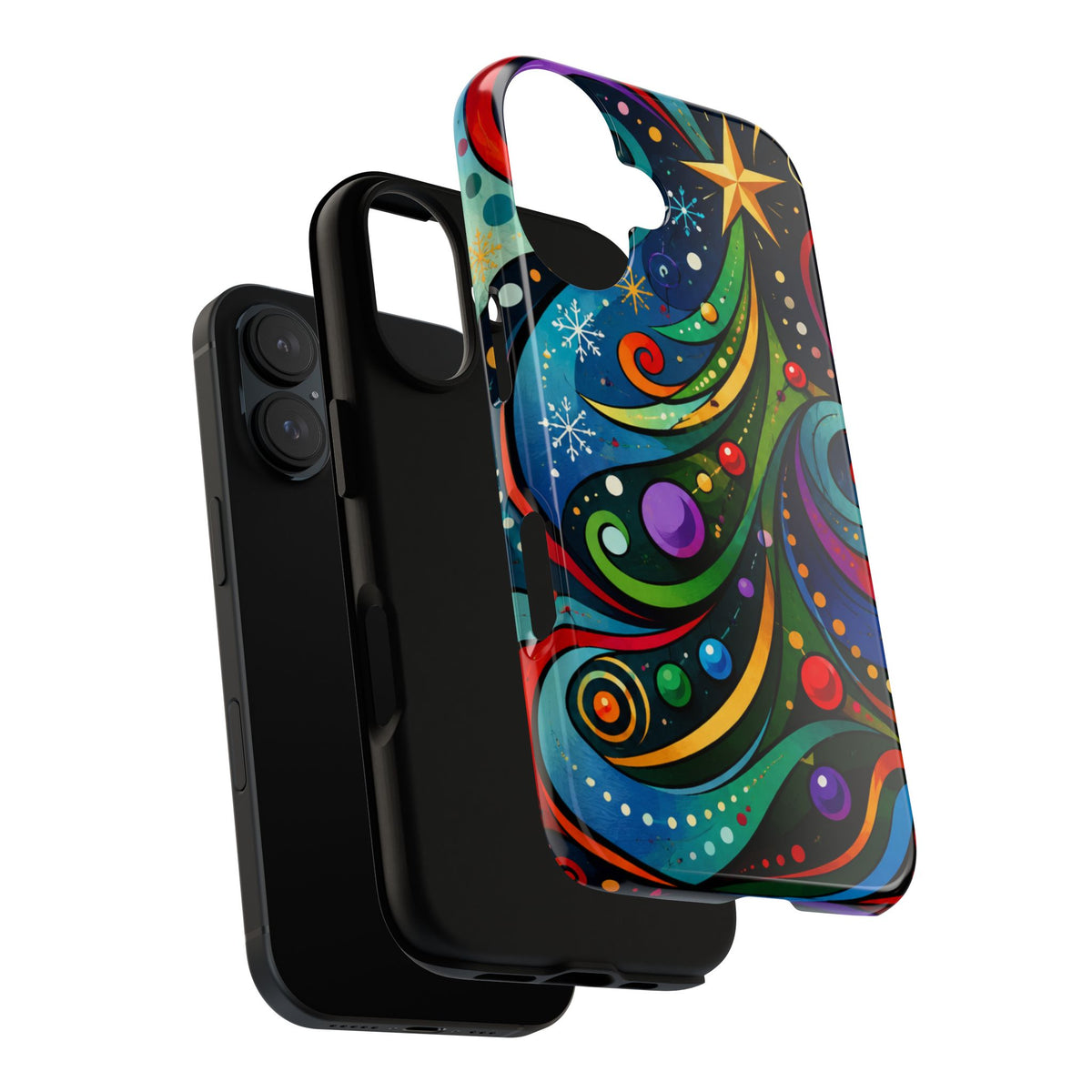 Colorful Swirl Christmas Tree Tough Phone Case