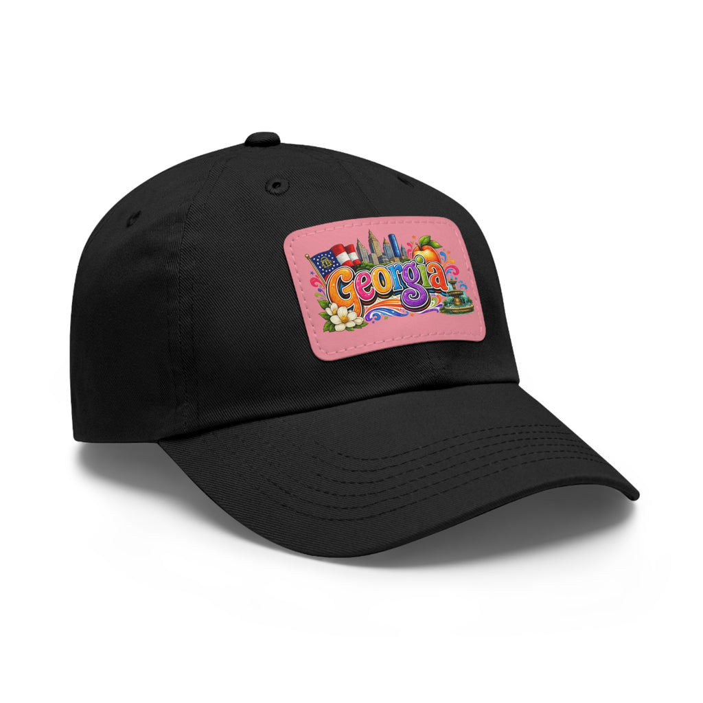 Georgia Colorful Patch Dad Hat | Leather Patch Cap