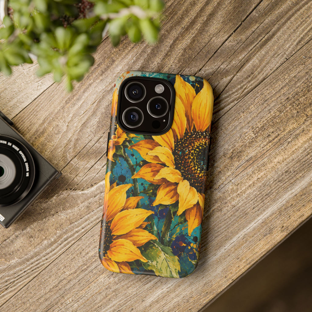 Sunflower Art Phone Case — Vibrant Yellow Floral Tough Case