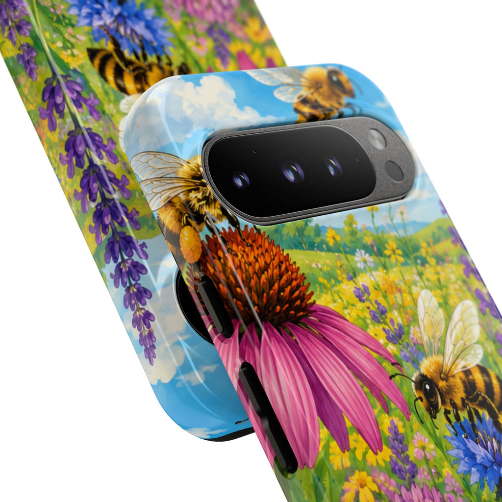Bee Meadow Phone Case — Floral Honeybee Protective Cover