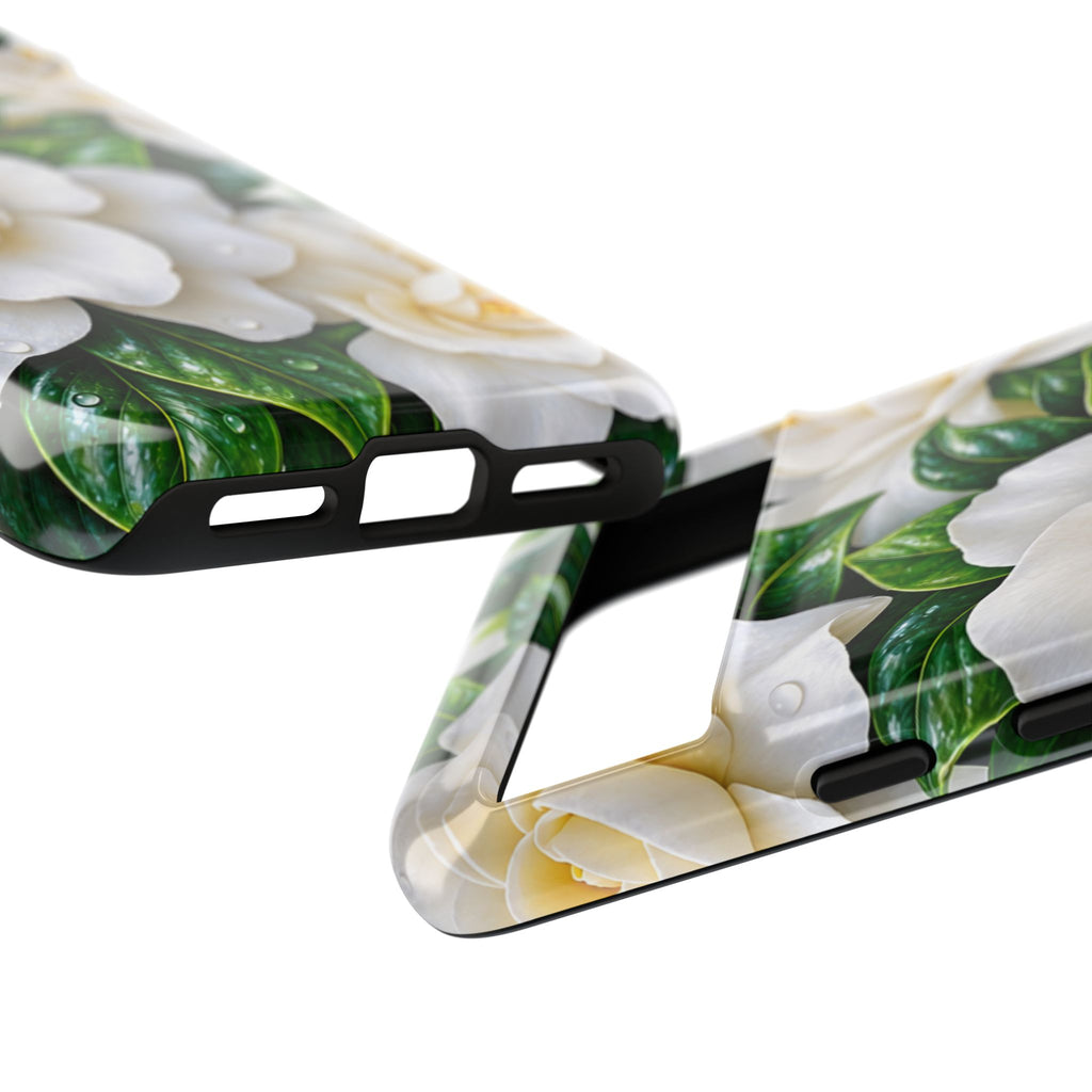 Floral Camellia Tough Case — White Gardenia Phone Cover