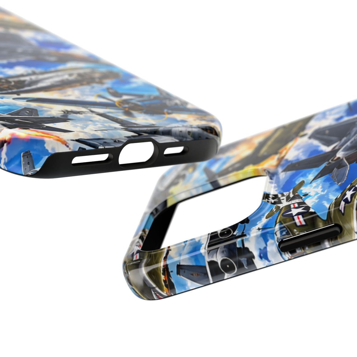 Military Aircraft Tough Phone Case – Vintage & Modern Jet Fighter Print