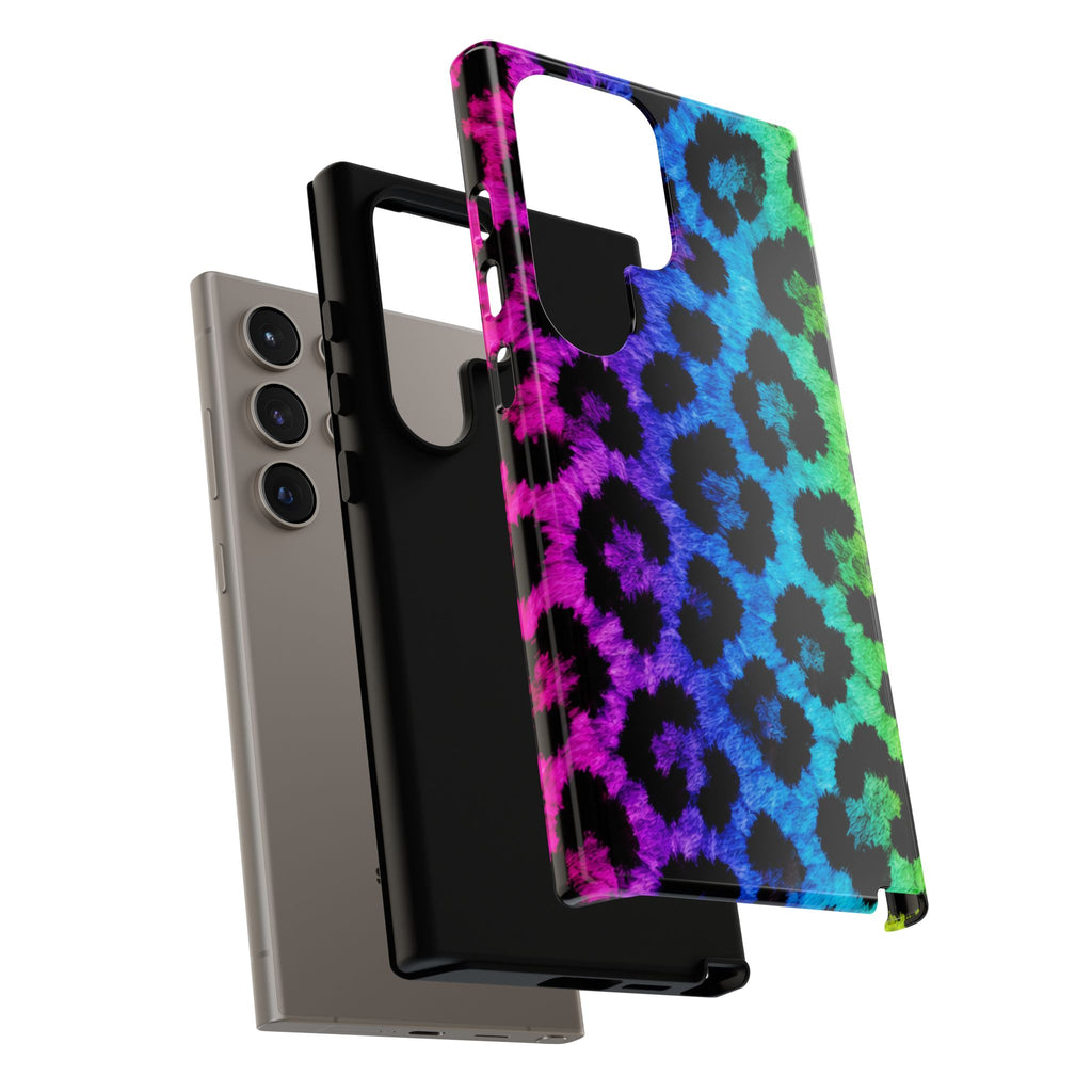 Neon Rainbow Leopard Tough Case – Colorful Animal Print Phone Cover
