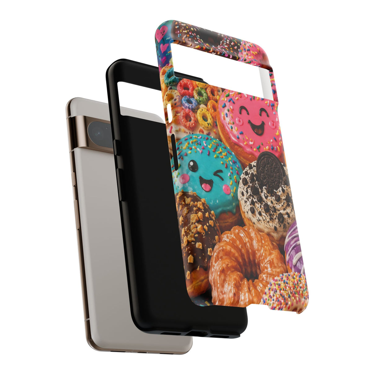 Donut Smile Tough Phone Case — Cute Colorful Desserts Protective Cover