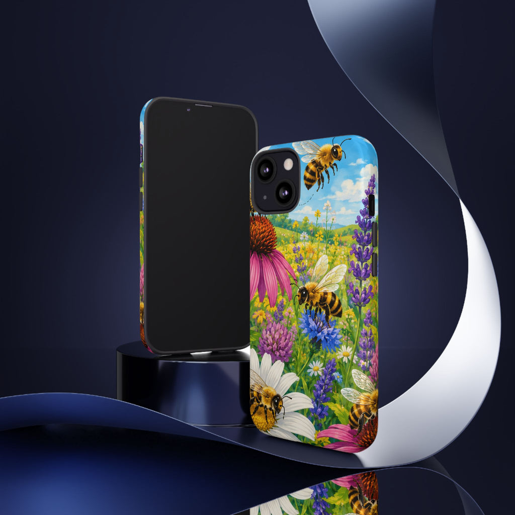 Bee Meadow Phone Case — Floral Honeybee Protective Cover