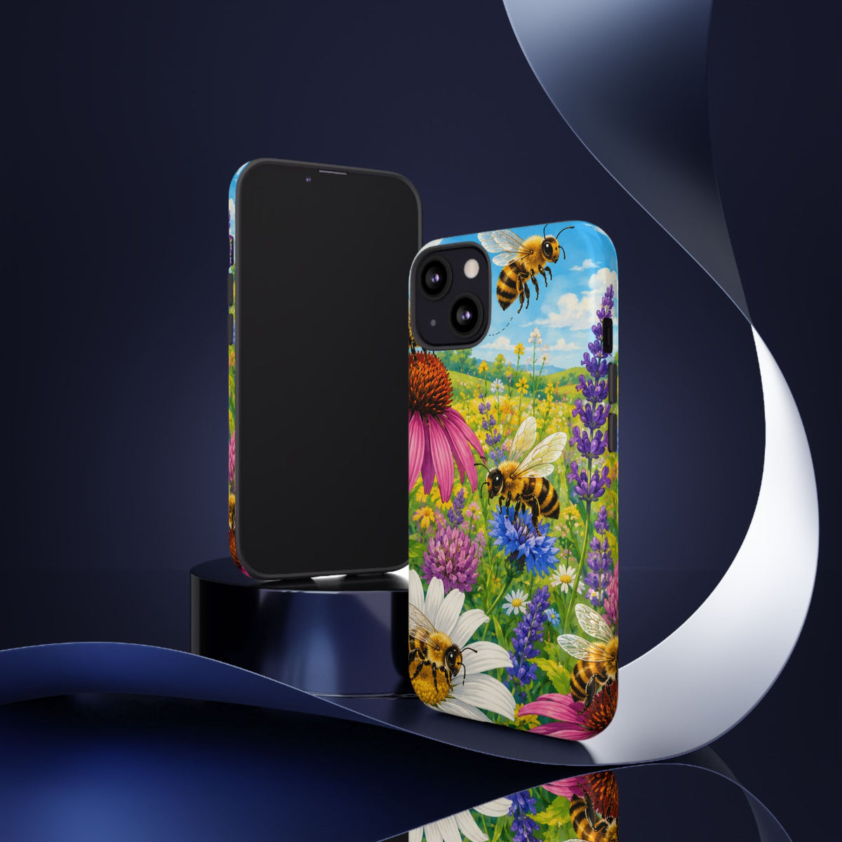 Bee Meadow Phone Case — Floral Honeybee Protective Cover
