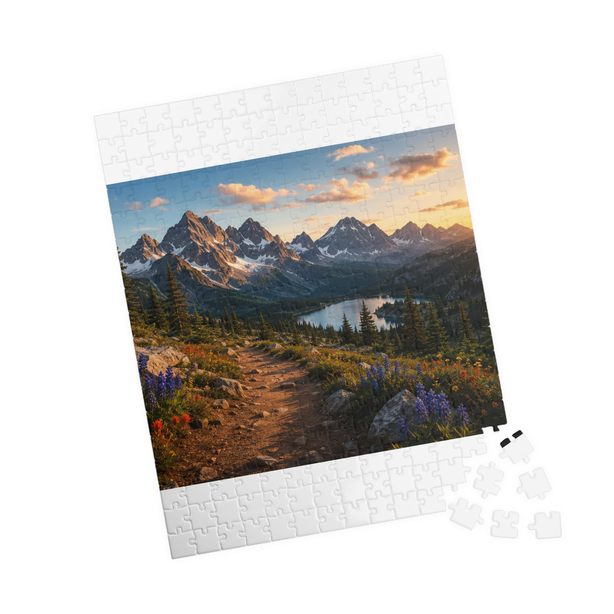 Sunset Mountain Trail Puzzle | Scenic Landscape Jigsaw