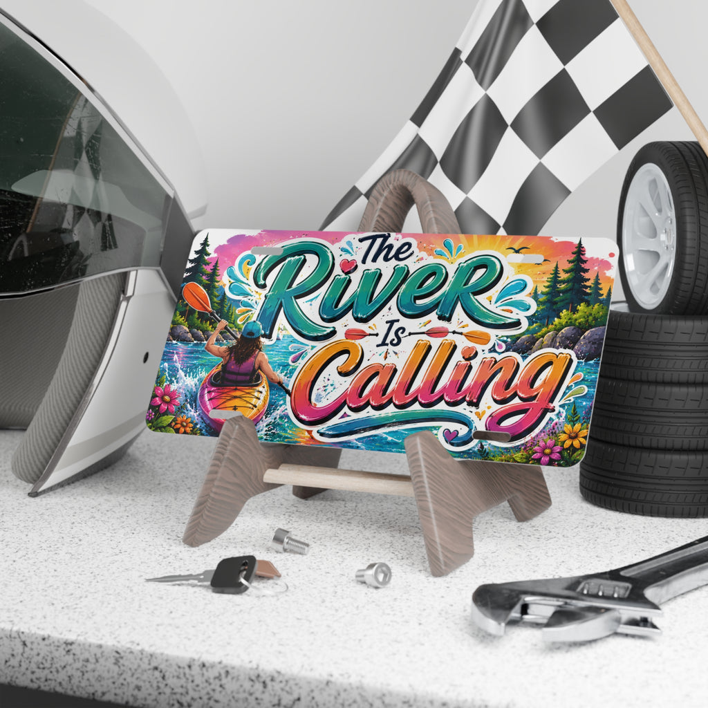 Kayaking: The River Is Calling Vanity Plate | Aluminum License Plate