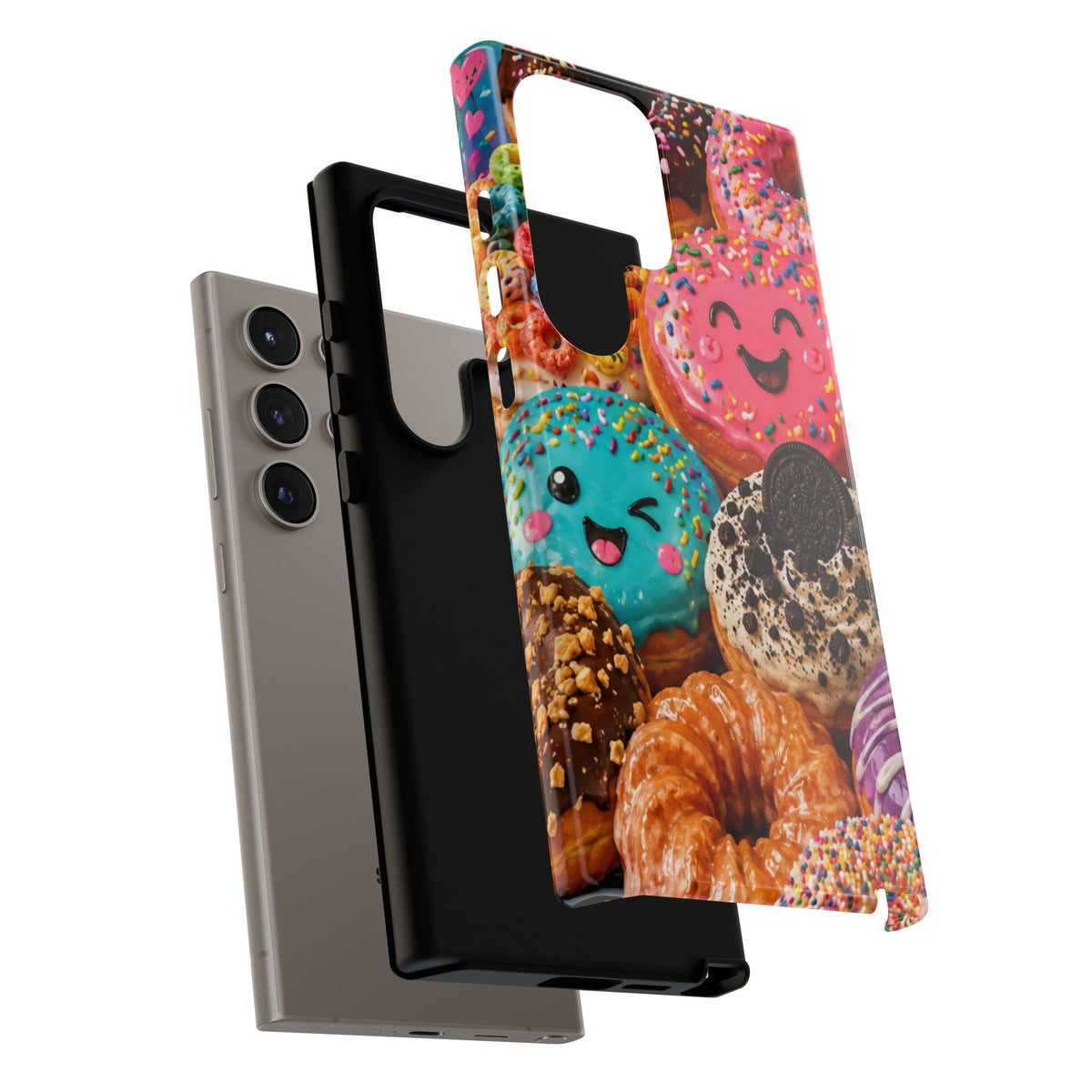 Donut Smile Tough Phone Case — Cute Colorful Desserts Protective Cover