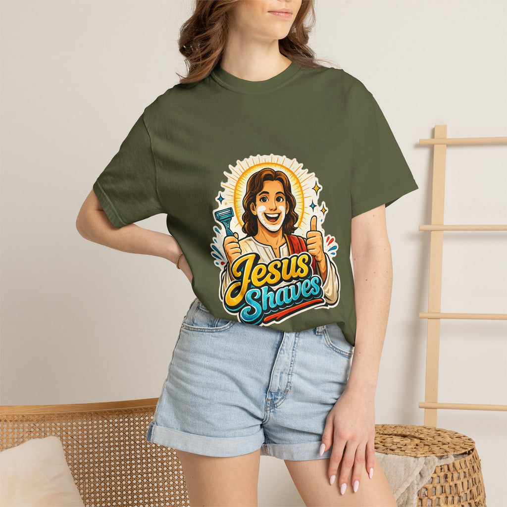 Jesus Shaves T-shirt | Retro Jesus Illustration, Shaving Theme