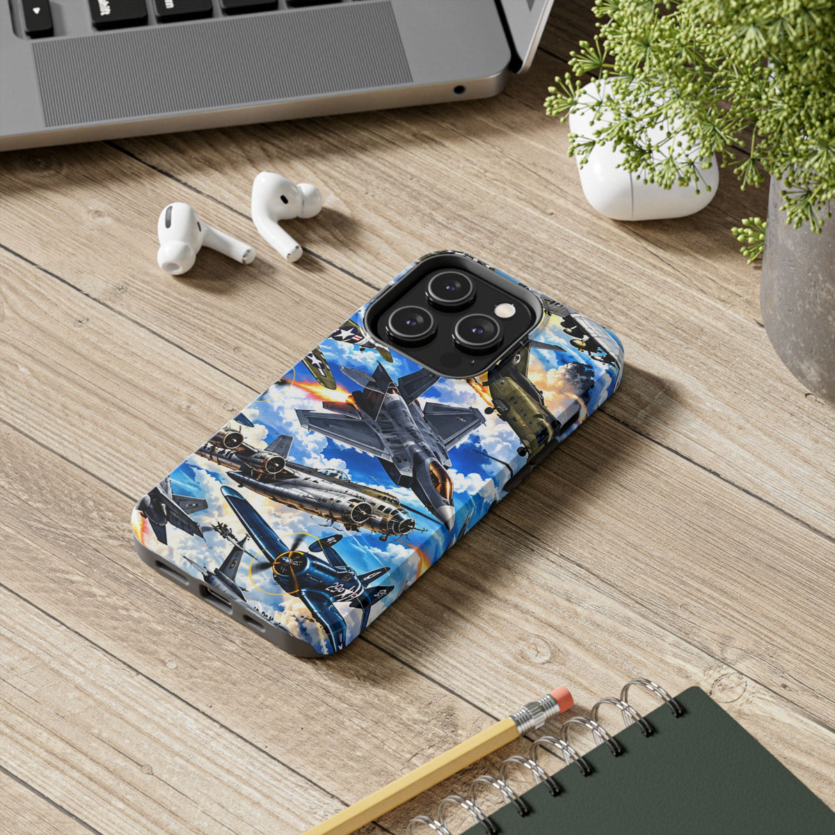 Military Aircraft Tough Phone Case – Vintage & Modern Jet Fighter Print