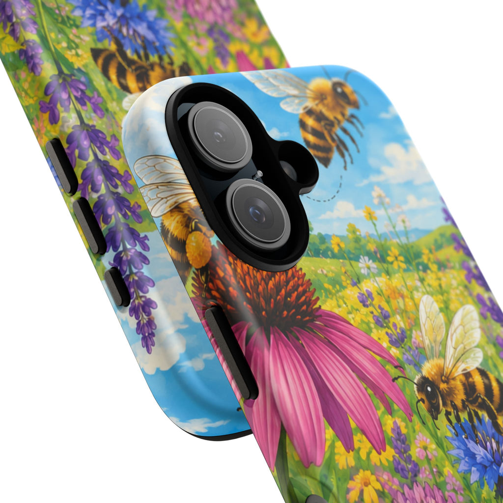 Bee Meadow Phone Case — Floral Honeybee Protective Cover