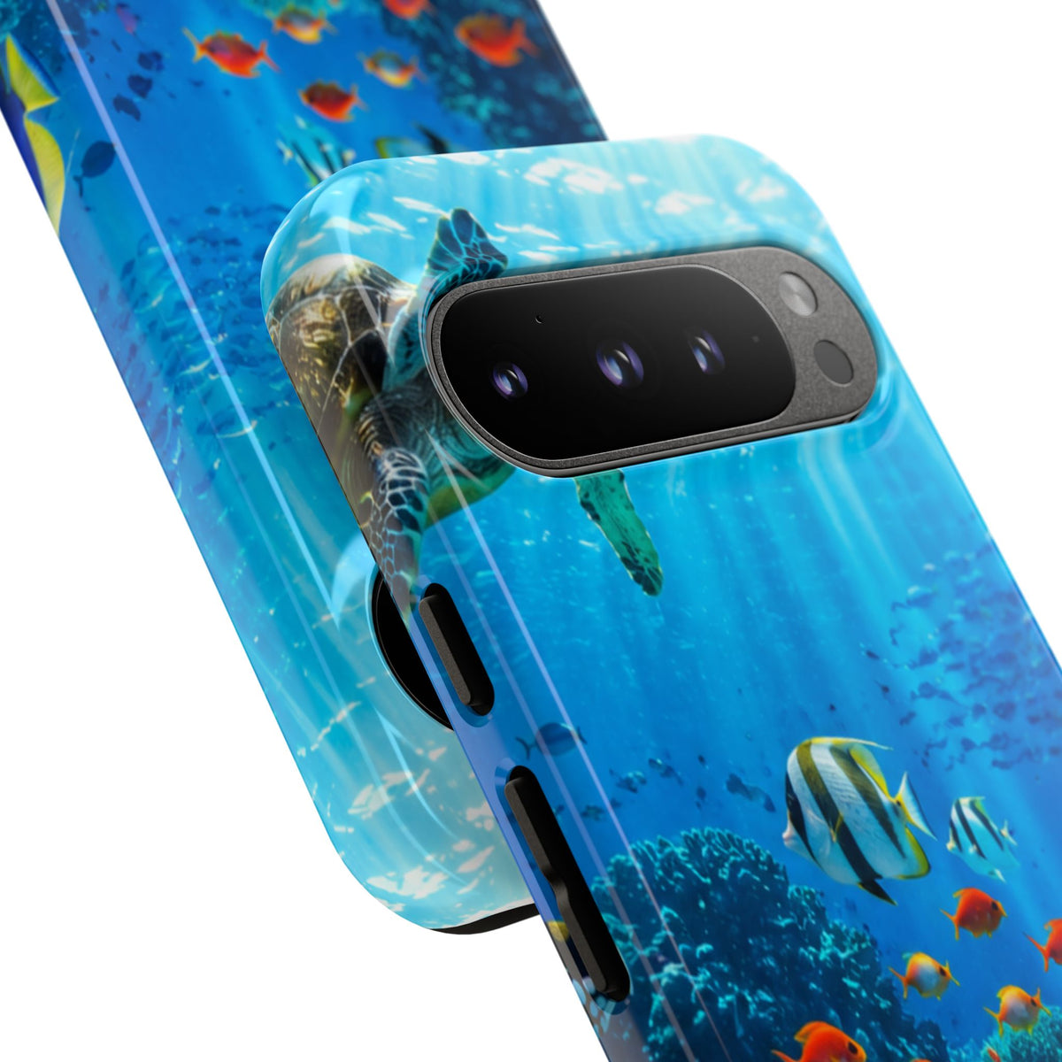 Underwater Ocean Life Tough Phone Case — Coral Reef & Sea Turtle Protective Cover