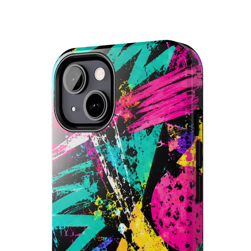 Tough Phone Case — Neon Graffiti Splash Protective Cover